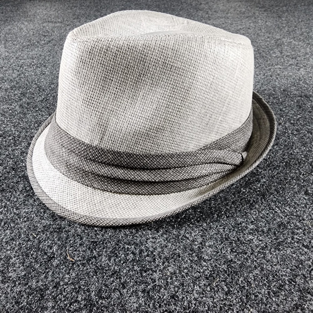 MILANI 100% Linen Fedora Hat Gray Men's Size S/M Classic Dress
